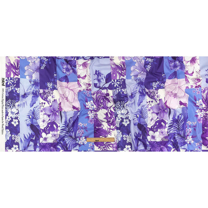 Cotton Voile - Purple Floral Patchwork - Periwinkle Patch Print - Mood Exclusive Indigo Collection