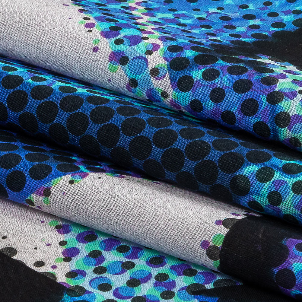 Cotton Voile - Blue Abstract - Tangled Up in Blue Print - Mood Exclusive Indigo Collection - Folded