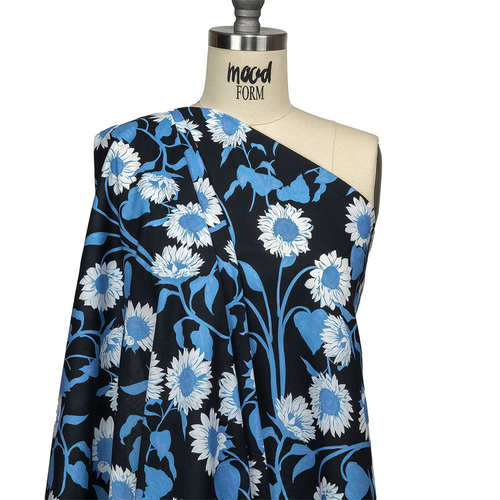 Cotton Voile - Blue Floral - Adore You Print - Mood Exclusive Indigo Collection