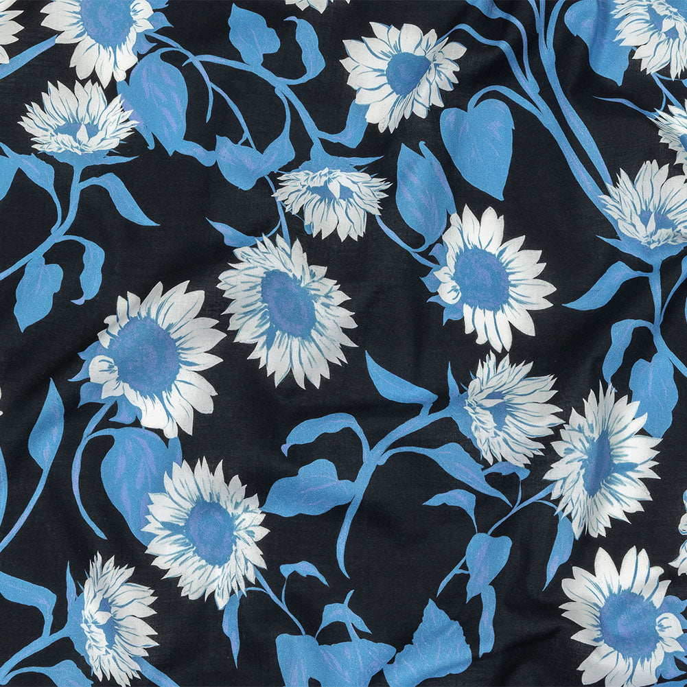 Cotton Voile - Blue Floral - Adore You Print - Mood Exclusive Indigo Collection