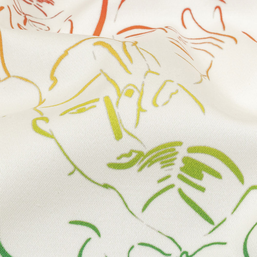 Stretch Cotton Sateen - Rainbow Faces and Hands - Language of Love Print - Mood Exclusive Pride Collection