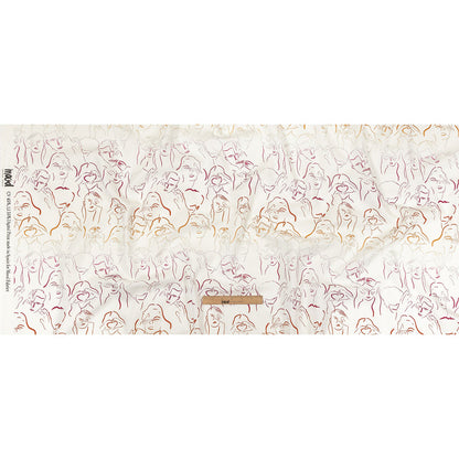 Linen and Rayon Woven - Pink, White and Orange Faces and Hands - Language of Love Print - Mood Exclusive Pride Collection