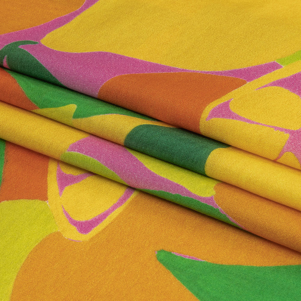 Rayon Challis - Citrus Fruits - Zest Friends Print - Mood Exclusive Citrus Collection - Folded