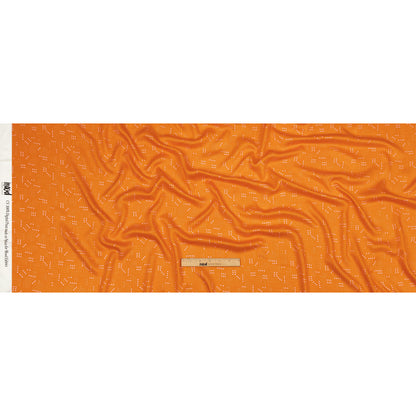 Rayon Challis - Orange Circuit Board Dots - Circuit Breaker Print - Mood Exclusive Citrus Collection