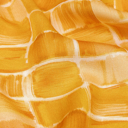 Rayon Challis - Yellow Painted Squares - Swatch Me Print - Mood Exclusive Citrus Collection