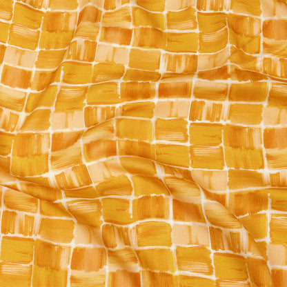 Rayon Challis - Yellow Painted Squares - Swatch Me Print - Mood Exclusive Citrus Collection
