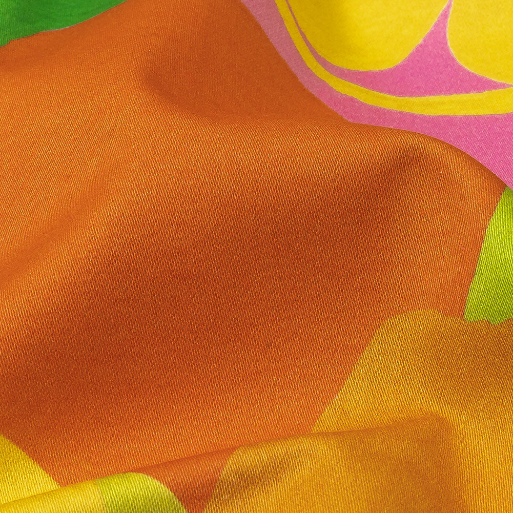 Stretch Cotton Sateen - Citrus Fruits - Zest Friends Print - Mood Exclusive Citrus Collection - Detail