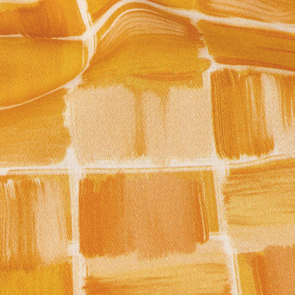 Stretch Cotton Sateen - Yellow Painted Squares - Swatch Me Print - Mood Exclusive Citrus Collection