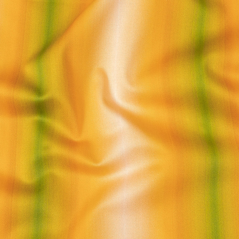 Stretch Cotton Sateen - Green and Yellow Gradient Stripes - Marmalade Parade Print - Mood Exclusive Citrus Collection