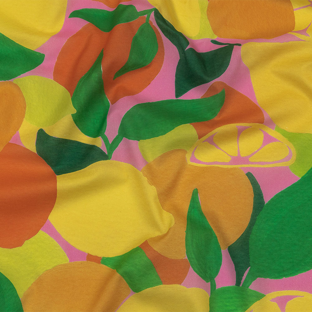 Cotton Voile - Citrus Fruits - Zest Friends Print - Mood Exclusive Citrus Collection