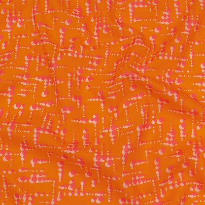 Cotton Voile - Orange and Pink Dot Lines - Spot of Sunshine Print - Mood Exclusive Citrus Collection