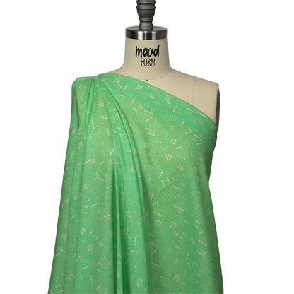 Cotton Voile - Green Circuit Board Dots - Circuit Breaker Print - Mood Exclusive Citrus Collection