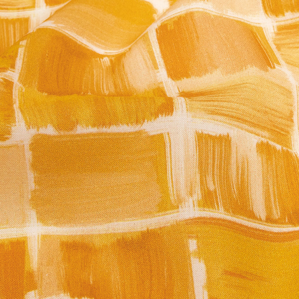 Cotton Voile - Yellow Painted Squares - Swatch Me Print - Mood Exclusive Citrus Collection