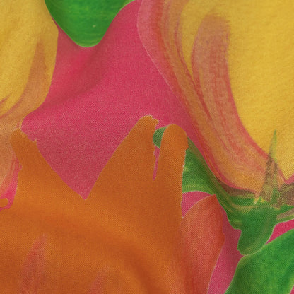 Cotton Voile - Pink and Orange Tulips - Keukenhof Print - Mood Exclusive Citrus Collection