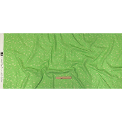 Linen and Rayon Woven - Green Circuit Board Dots - Circuit Breaker Print - Mood Exclusive Citrus Collection