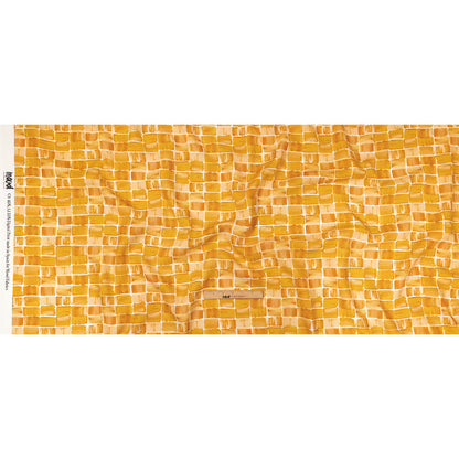 1 Yard of Linen and Rayon Woven - Yellow Painted Squares - Swatch Me Print - Mood Exclusive Citrus Collection
