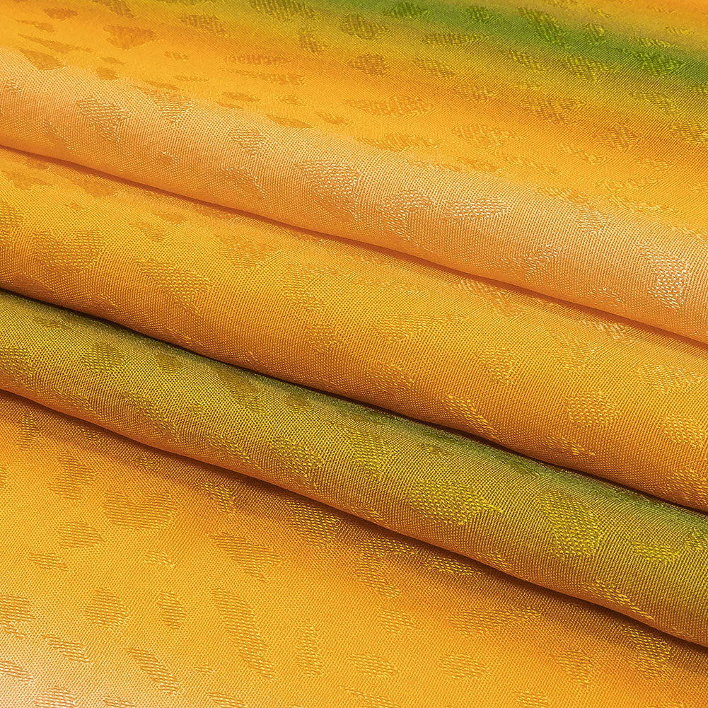 Sustainable Viscose Jacquard - Green and Yellow Gradient Stripes - Marmalade Parade Print - Mood Exclusive Citrus Collection - Folded