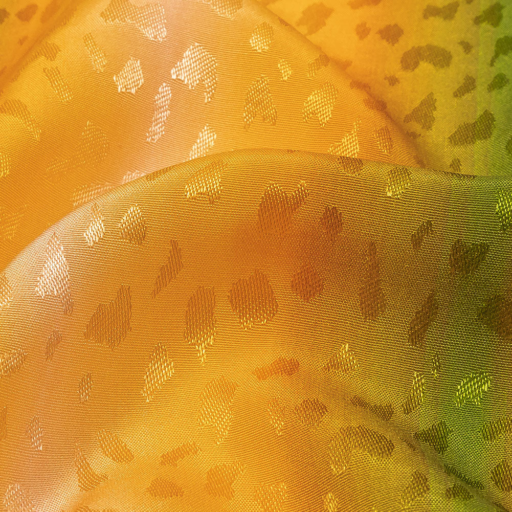 Sustainable Viscose Jacquard - Green and Yellow Gradient Stripes - Marmalade Parade Print - Mood Exclusive Citrus Collection - Detail