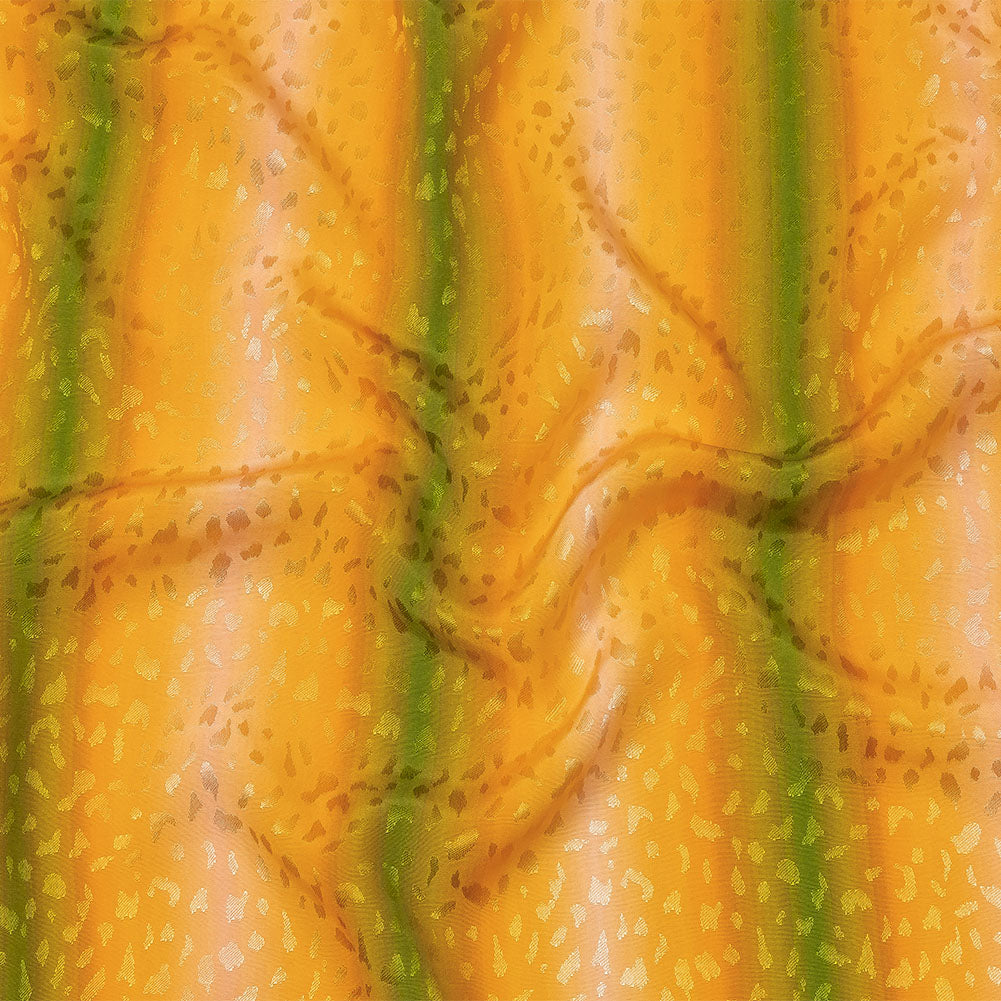 Sustainable Viscose Jacquard - Green and Yellow Gradient Stripes - Marmalade Parade Print - Mood Exclusive Citrus Collection