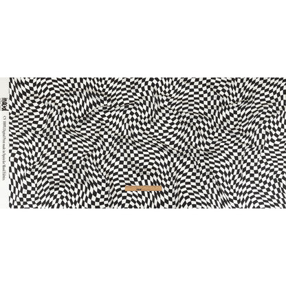 Rayon Challis - Black and White Warped Checks - Down the Rabbit Hole Print - Mood Exclusive Indigo Collection