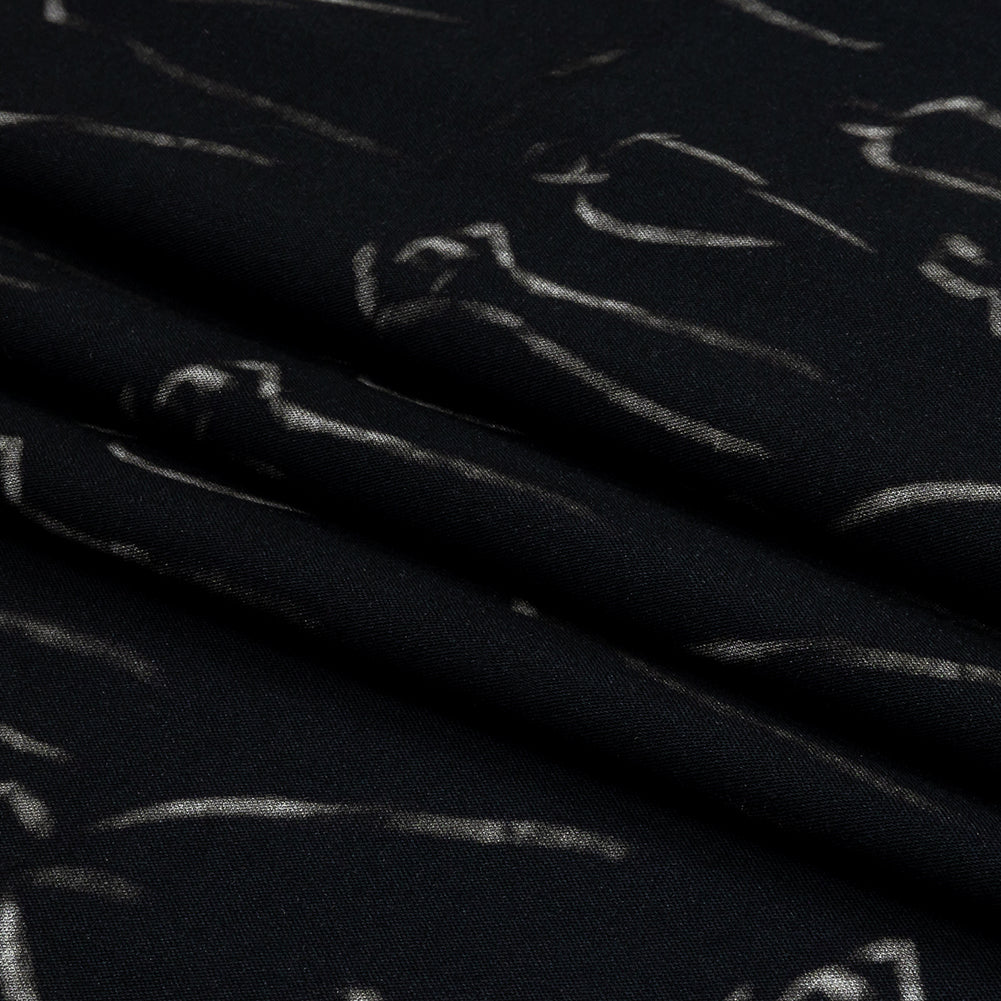 Rayon Batiste - Black Ghostly Figures - The Copper Queen Print - Mood Exclusive Abandoned Collection