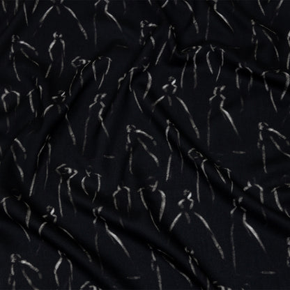 Rayon Batiste - Black Ghostly Figures - The Copper Queen Print - Mood Exclusive Abandoned Collection