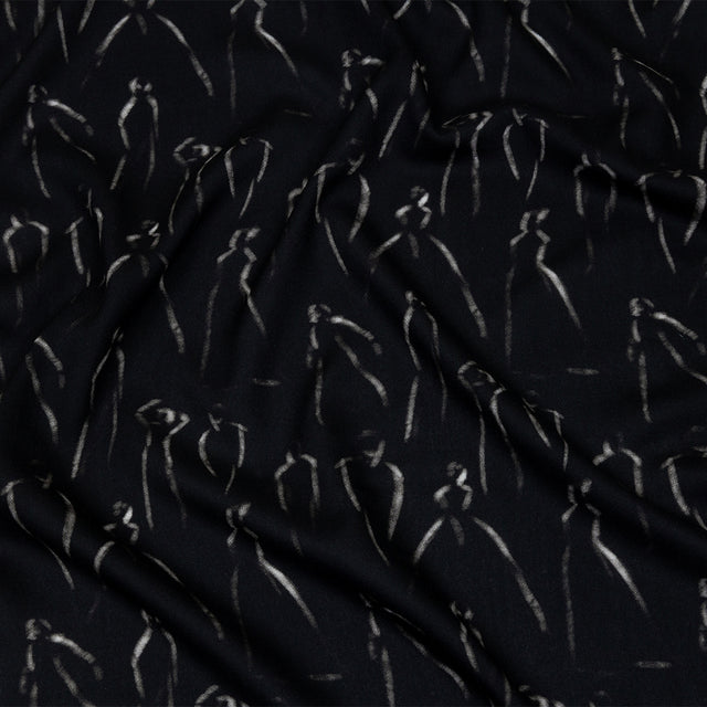 Rayon Batiste - Black Ghostly Figures - The Copper Queen Print - Mood Exclusive Abandoned Collection