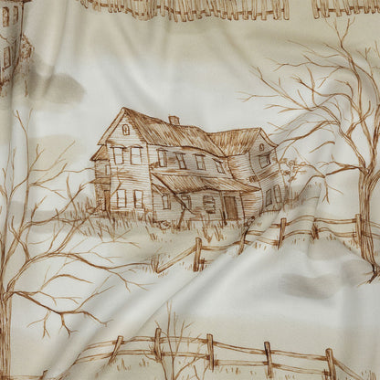 Rayon Batiste - Green and Brown Toile - South Pass City Print - Mood Exclusive Abandoned Collection