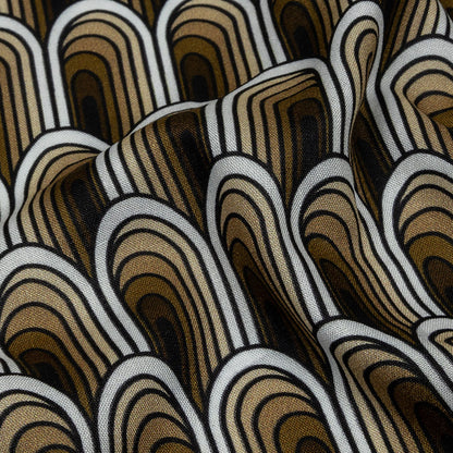 Rayon Batiste - Beige Archways - Silver Run Print - Mood Exclusive Abandoned Collection