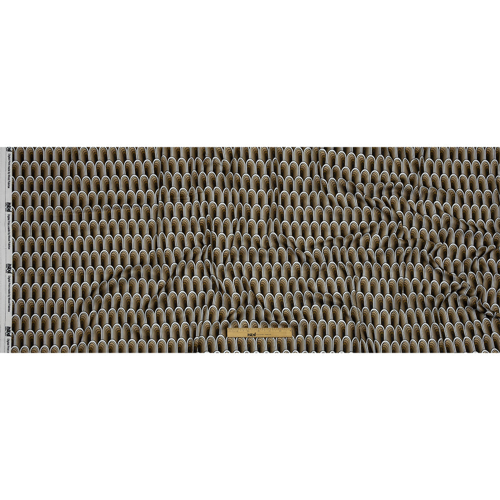 Rayon Batiste - Beige Archways - Silver Run Print - Mood Exclusive Abandoned Collection