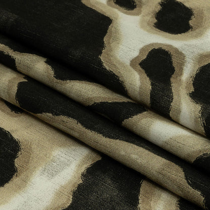 Rayon Challis - Black and Beige Abstract Spots - Fragments of Memory Print - Mood Exclusive Rockland Collection