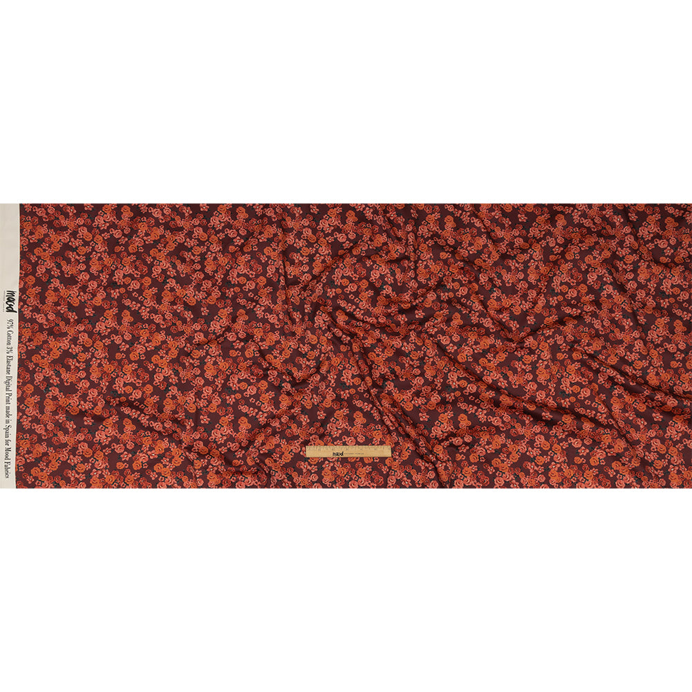 Stretch Cotton Sateen - Red Floral - Rose Garden Romance Print - Mood Exclusive Rockland Collection