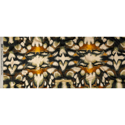 Stretch Cotton Sateen - Black and Beige Abstract - From the Earth Print - Mood Exclusive Rockland Collection