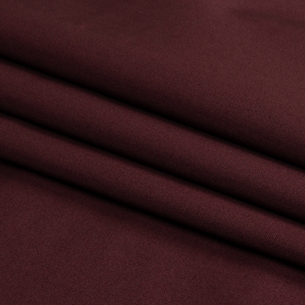 Stretch Cotton Sateen - Burgundy - Mood Exclusive Carlos Collection - Folded