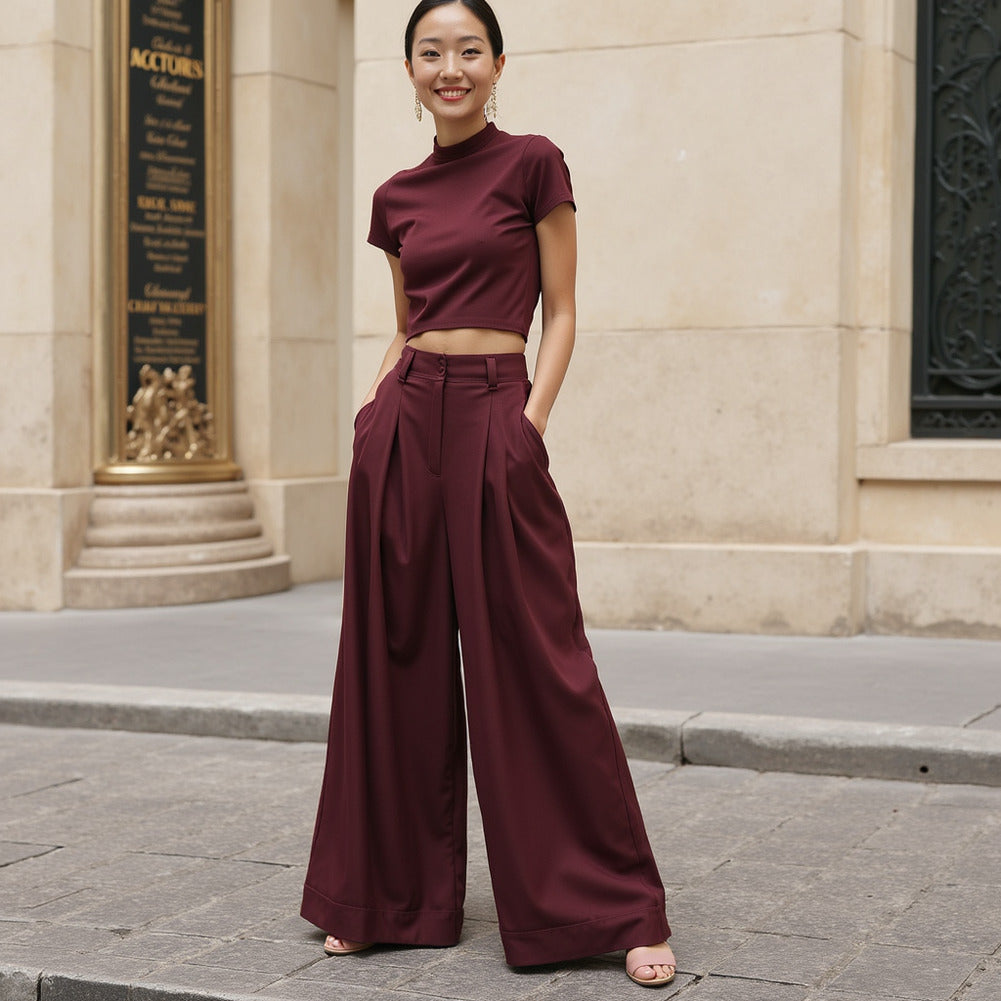 Stretch Cotton Sateen - Burgundy - Mood Exclusive Carlos Collection - Editorial