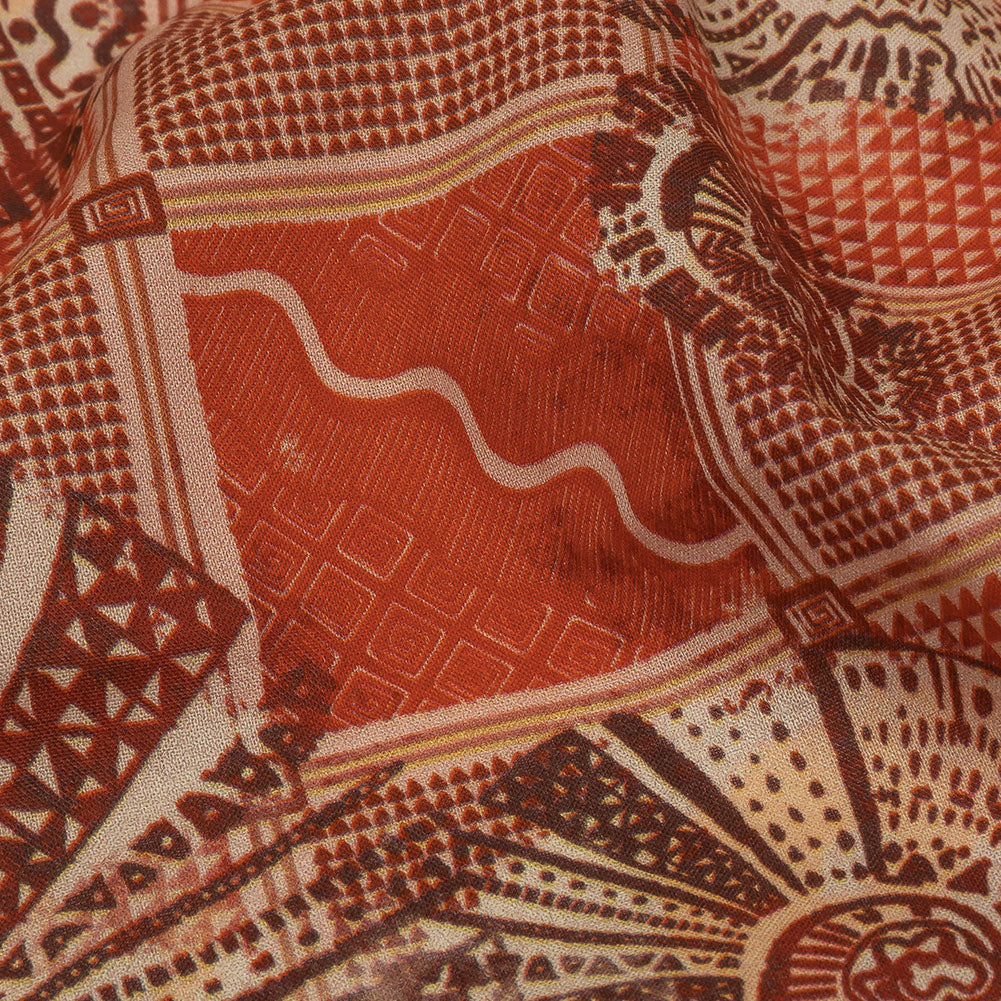 Cotton Voile - Red and White Shells on Plaid - Weekend Wandering Print - Mood Exclusive Rockland Collection - Detail