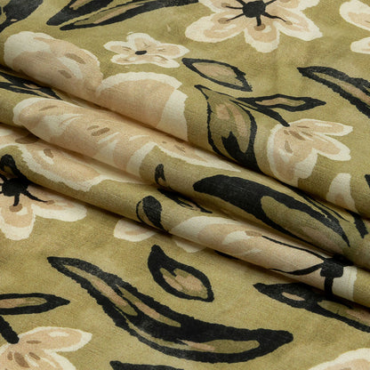 Cotton Voile - Light Green Painterly Floral - Wildflower Walk Print - Mood Exclusive Rockland Collection