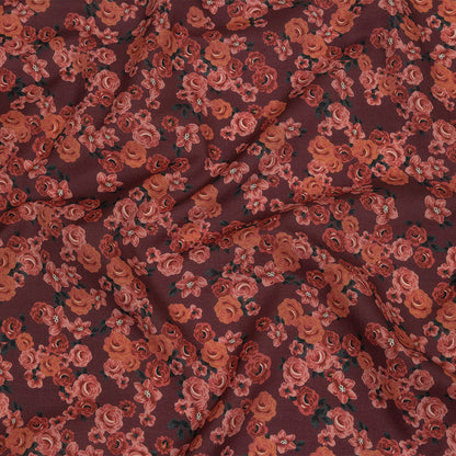 Cotton Voile - Red Floral - Rose Garden Romance Print - Mood Exclusive Rockland Collection