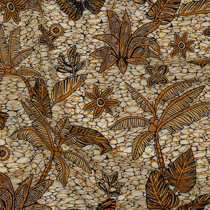 Cotton Voile - Orange and White Palm Trees - Sunny Summers Print - Mood Exclusive Rockland Collection