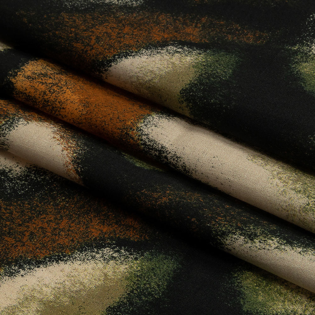 Cotton Voile - Black and Beige Abstract - From the Earth Print - Mood Exclusive Rockland Collection