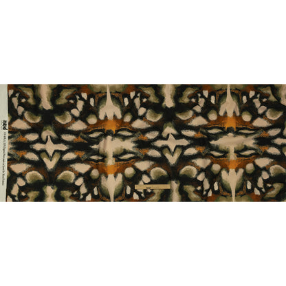 Linen and Rayon Woven - Black and Beige Abstract - From the Earth Print - Mood Exclusive Rockland Collection