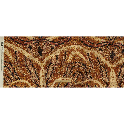Linen and Rayon Woven - Beige and Orange Abstract - Summit Sketches Print - Mood Exclusive Rockland Collection