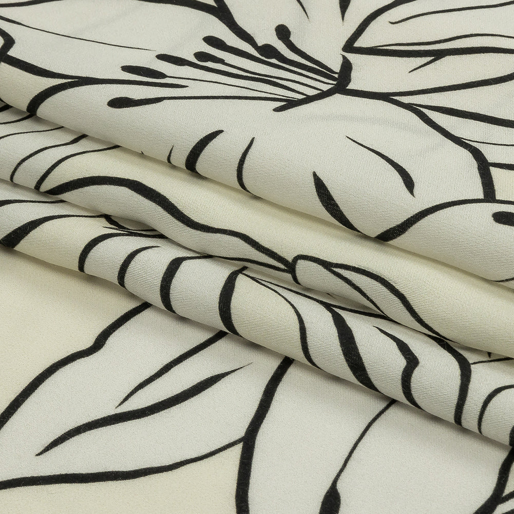 Rayon Challis - White Floral - Central Park Spring Print - Mood Exclusive Metro Collection