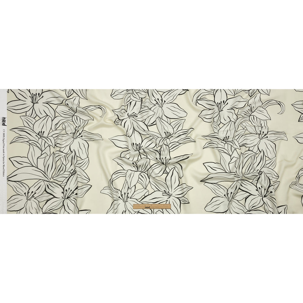 Rayon Challis - White Floral - Central Park Spring Print - Mood Exclusive Metro Collection