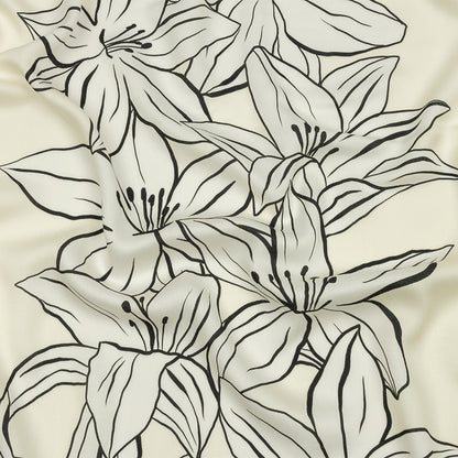 Rayon Challis - White Floral - Central Park Spring Print - Mood Exclusive Metro Collection