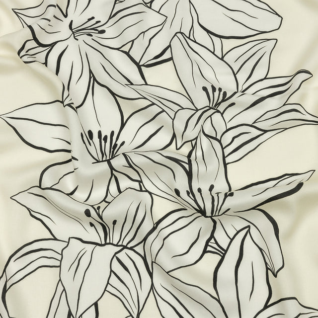 Rayon Challis - White Floral - Central Park Spring Print - Mood Exclusive Metro Collection