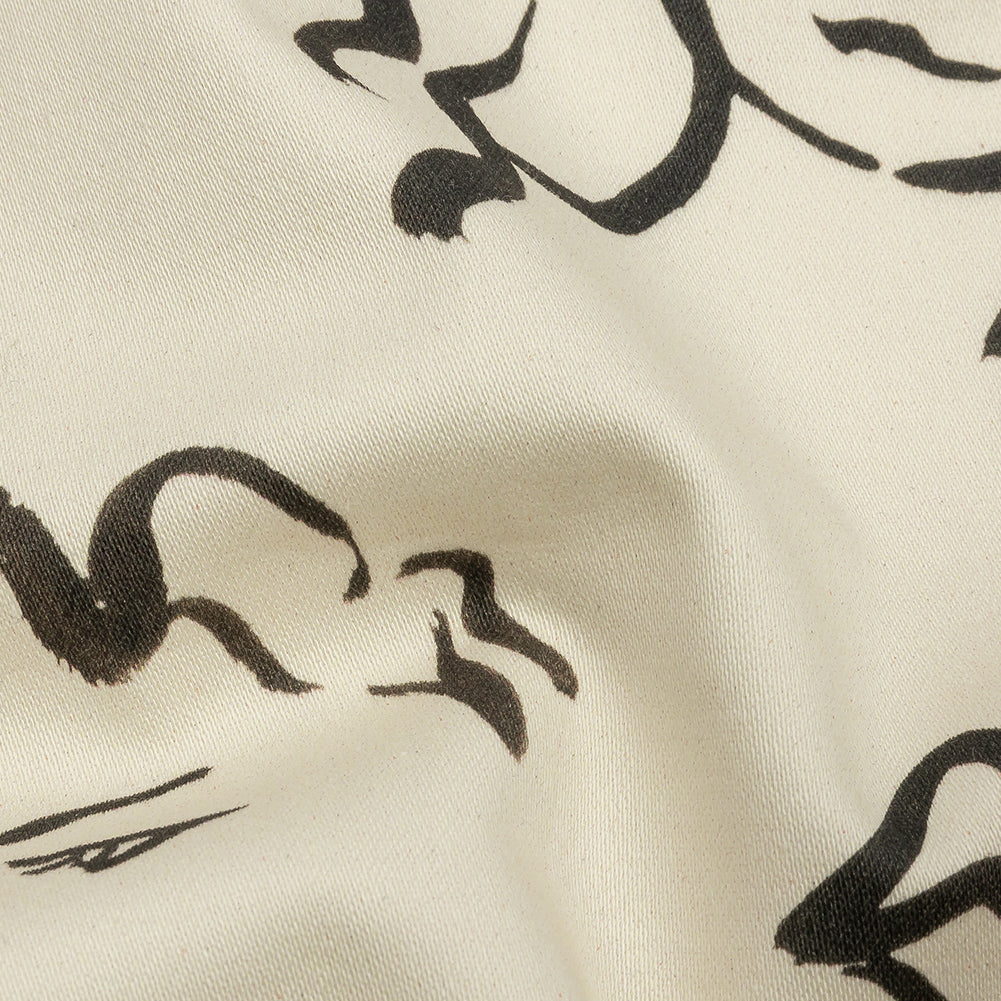 Stretch Cotton Sateen - Black and White Face Drawings - Everyday Runway Print - Mood Exclusive Metro Collection