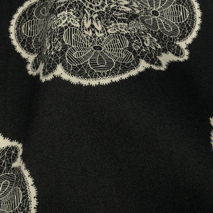 Stretch Cotton Sateen - Black Lacy Medallions - Cathedral Windows Print - Mood Exclusive Metro Collection