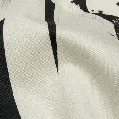 Stretch Cotton Sateen - Black and White Graffiti Letters - Wall of Fame Print - Mood Exclusive Metro Collection