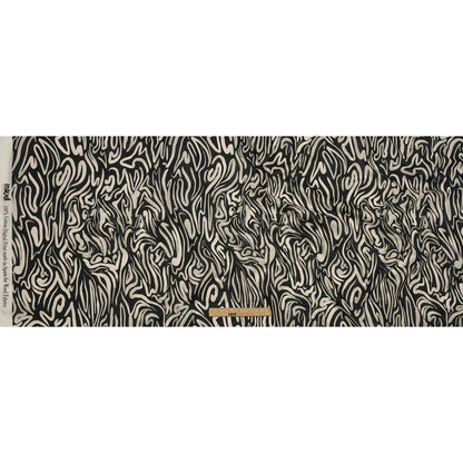 Cotton Voile - Black and White Abstract Lines - Gallery Tour Print - Mood Exclusive Metro Collection